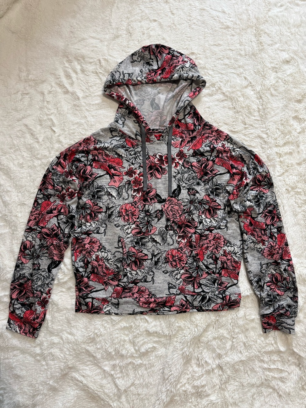 Hot Kiss Women’s Super Soft Floral Cropped Hoodie